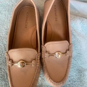 Coach Women's Beige Leather Loafers